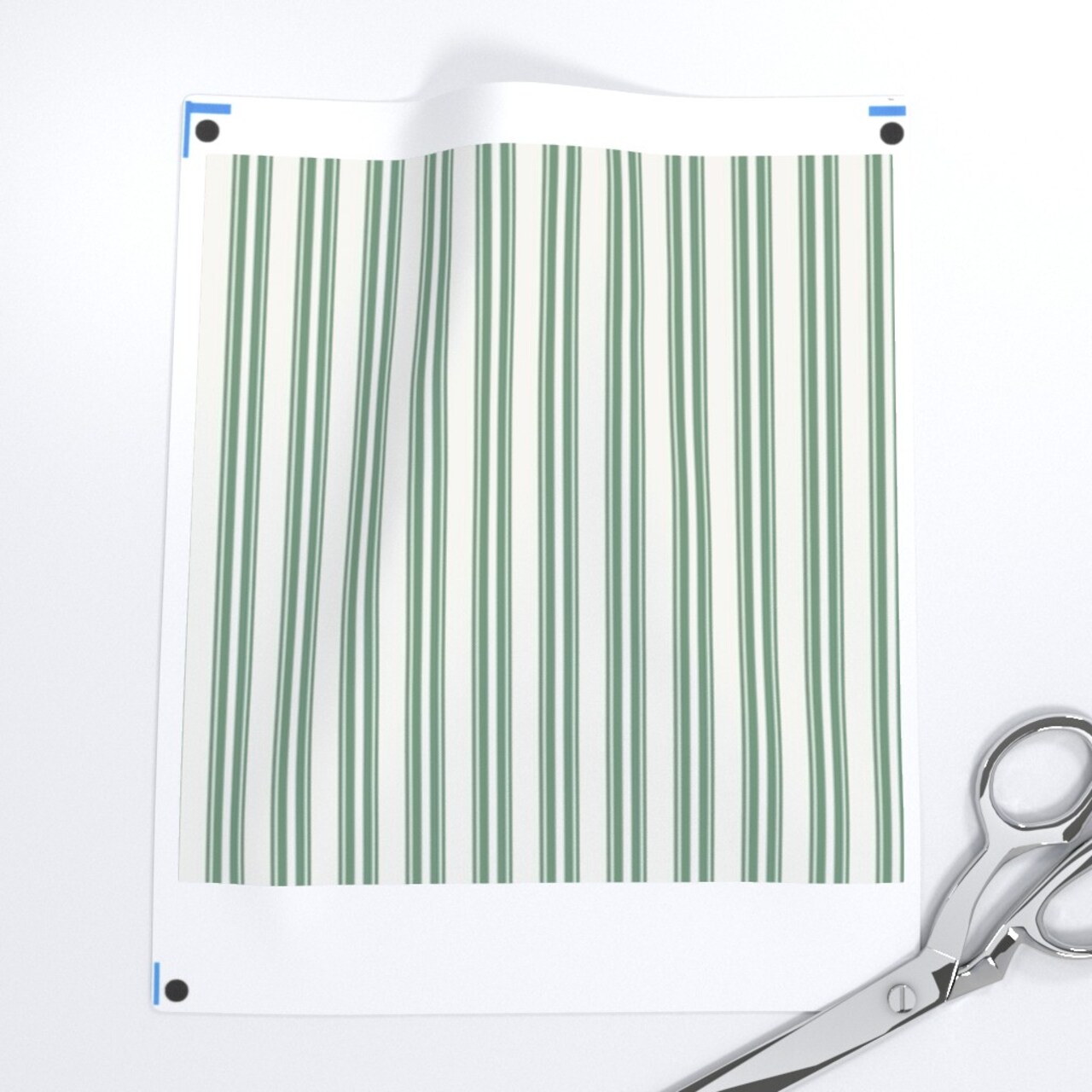 Sage Stripe Ticking Pin Traditional Classic Cream Green Country Rustic Farmhouse Custom Printed Fabric by Spoonflower Various Fabrics by the Yard or Fat Quarter